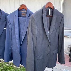 Mostly Zara Man brand suits. Size 38 and 40. Blue grey and darker colors